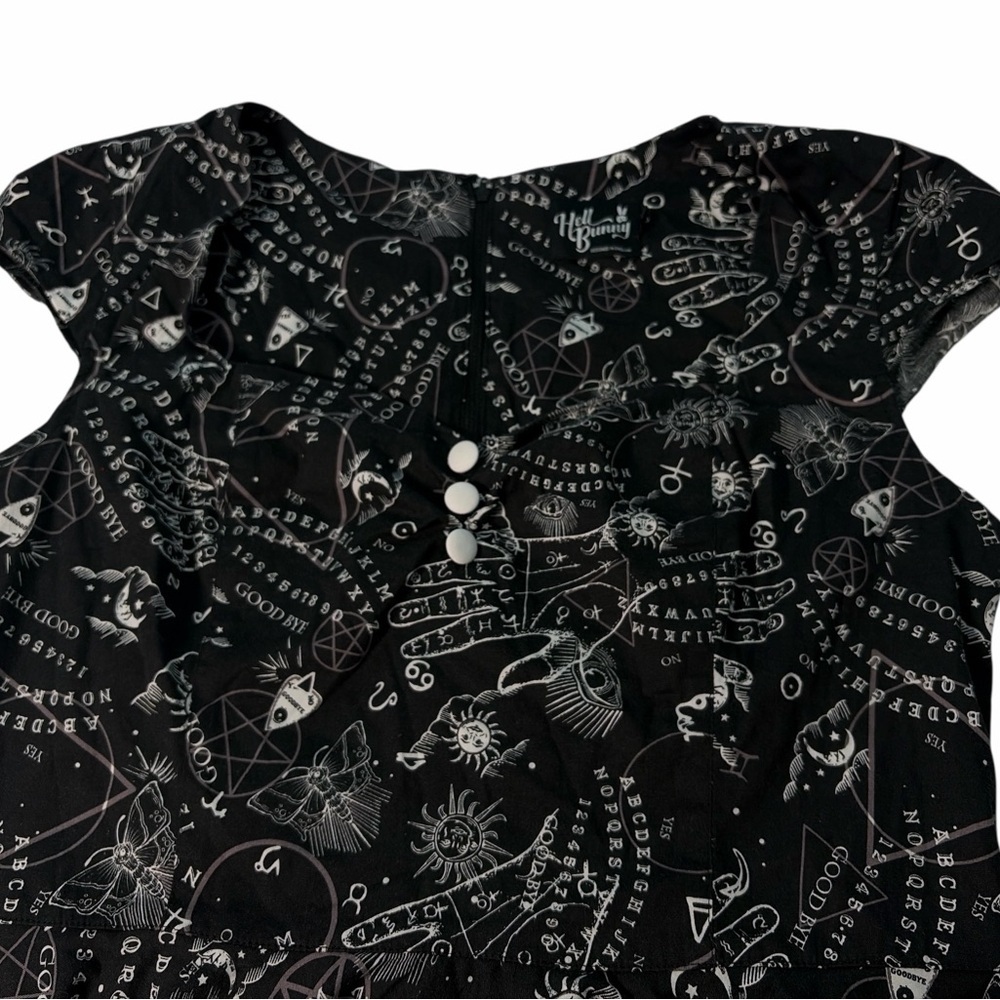 Teens Hell Bunny Ouija Mini Dress Size Xl - Picture 4 of 5